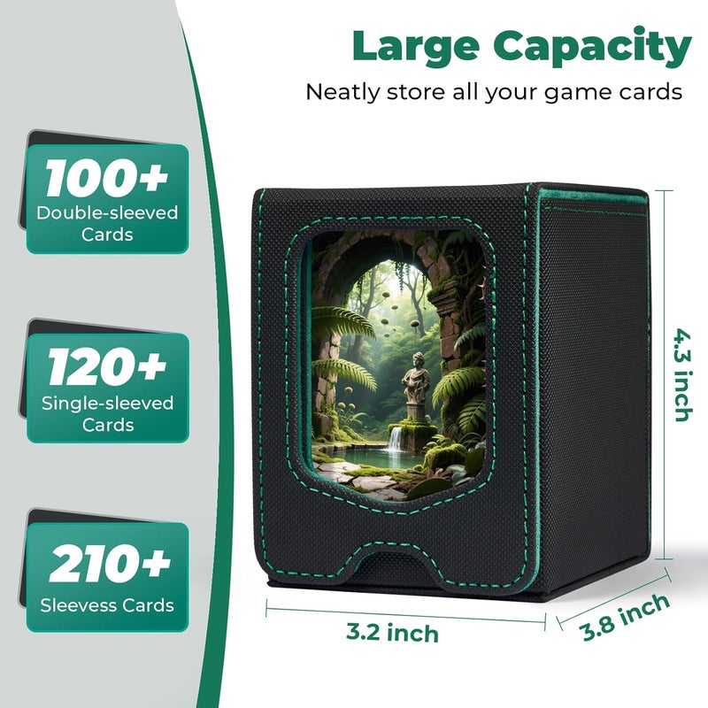 Fabmaker Deck Box Compatible with MTG Commander, (patent Pending) Magnetic Trading Card Storage Box with Commander, Fits 100 Double-Sleeved Cards, Card Box Compatible with Magic the Gathering, Red - Image 5